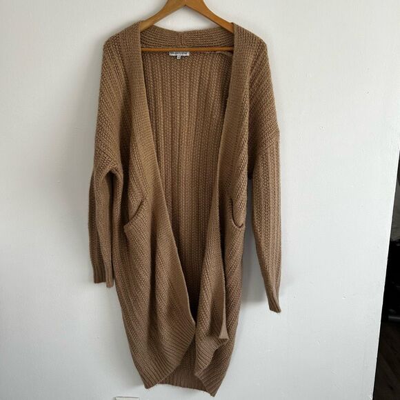 Heartloom Revolve Full Length Open Front Tan Duster Cardigan Size S Neutral - Picture 1 of 10